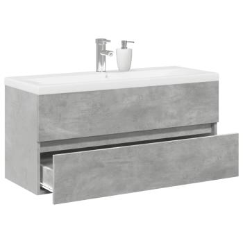 ARDEBO.de - 2-tlg. Badmöbel-Set Betongrau Holzwerkstoff