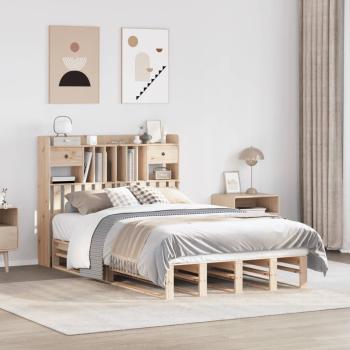 ARDEBO.de - Massivholzbett mit Regal ohne Matratze 135x190 cm Kiefernholz