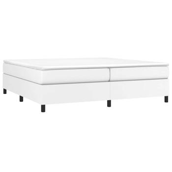 Boxspringbett mit Matratze Weiß 200x200 cm Kunstleder
