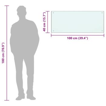 Küchenrückwand Milchweiß 100x40 cm Hartglas