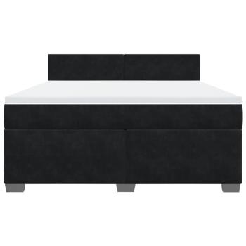 Boxspringbett mit Matratze Schwarz 180x200 cm Samt