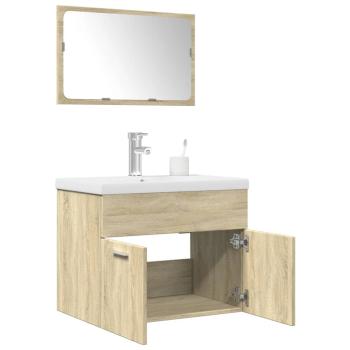 ARDEBO.de - 3-tlg. Badmöbel-Set Sonoma-Eiche Holzwerkstoff