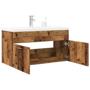 ARDEBO.de - Waschbeckenunterschrank mit Einbaubecken Altholz-Optik