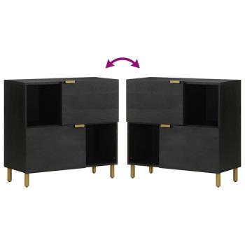 Sideboard Schwarz 80x33x75 cm Holzwerkstoff