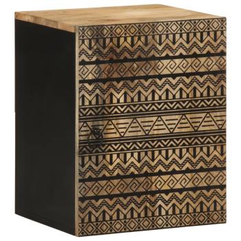 ARDEBO.de - Bad-Hängeschrank Schwarz 38x33,5x48 cm Massivholz Mango