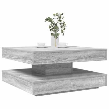 ARDEBO.de - Couchtisch 360-Grad Drehbar Grau Sonoma 70x70x34,5 cm