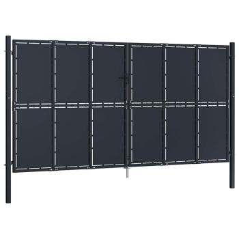 Gartentor aus Stahl 400 x 200 cm Anthrazit