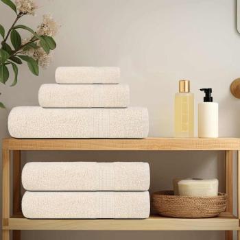 ARDEBO.de - Saunatücher FROGN 2 Stk. Creme 80x200 cm 360 g/m²