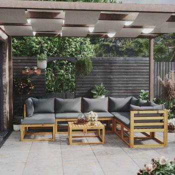 ARDEBO.de - 8-tlg. Garten-Lounge-Set mit Auflagen Massivholz Akazie