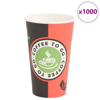 ARDEBO.de - Pappbecher 1000 Stk. 16oz 400ml Rot und Schwarz