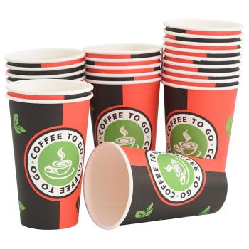 Pappbecher 1000 Stk. 16oz 400ml Rot und Schwarz