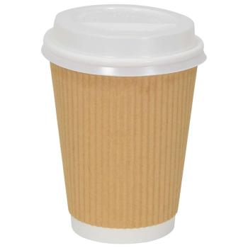 ARDEBO.de - Deckel für Pappbecher Ø90 mm 12oz 16oz 1000Stk. Weiß Kunststoff