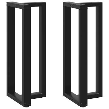 ARDEBO.de - Bartischbeine T-Form 2 Stk. Schwarz 40x35x(100-101) cm Stahl