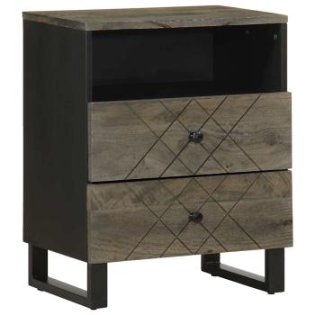 ARDEBO.de - Nachttisch Schwarz 50x33x62 cm Massivholz Mango