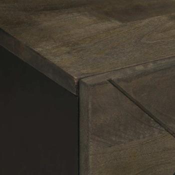 Nachttisch Schwarz 40x33x46 cm Massivholz Mango