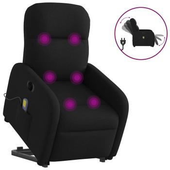 ARDEBO.de - Elektrischer Massagesessel mit Aufstehhilfe Schwarz Stoff