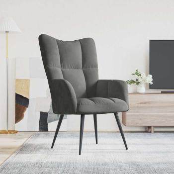 ARDEBO.de - Relaxsessel Dunkelgrau Samt