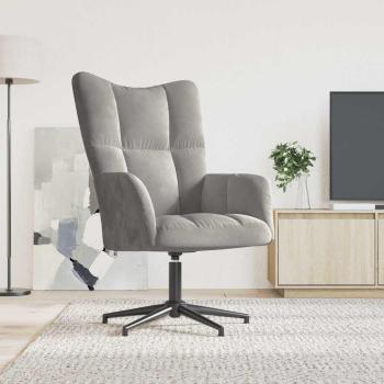 ARDEBO.de - Relaxsessel Hellgrau Samt