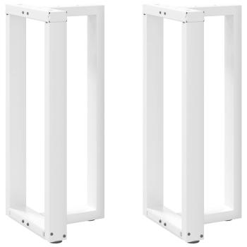 Bartischbeine T-Form 2 Stk. Weiß 40x35x(90-91) cm Stahl