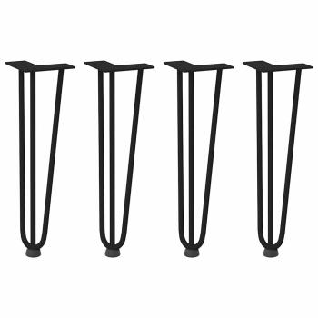 Haarnadelbeine für Couchtisch 4 Stk. Schwarz 42 cm Massivstahl