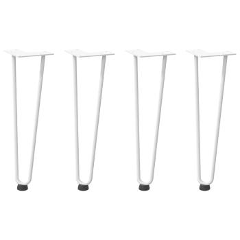 Haarnadelbeine für Couchtisch 4 Stk. Weiß 42 cm Massivstahl