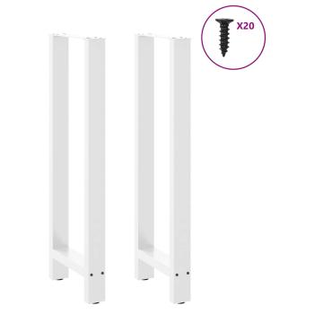 Bartischbeine Weiß 2 Stk. 40x(110-111) cm Stahl