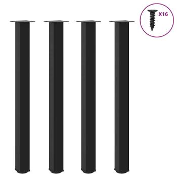 ARDEBO.de - Bartischbeine 4 Stk. Schwarz 110-112 cm Stahl