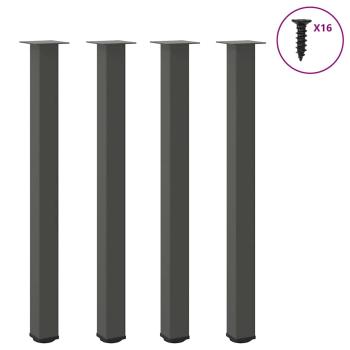 Bartischbeine 4 Stk. Anthrazit 110-112 cm Stahl