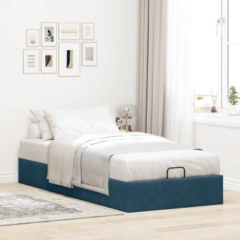 Ottoman-Bett ohne Matratze Dunkelblau 90x190 cm Samt