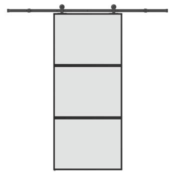 ARDEBO.de - Schiebetür mit Beschlag 90x205 cm Hartglas & Aluminium