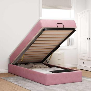ARDEBO.de - Ottoman-Bett mit Matratze Rosa 80x200 cm Samt