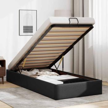 ARDEBO.de - Ottoman-Bett ohne Matratze Schwarz 90x190 cm Kunstleder