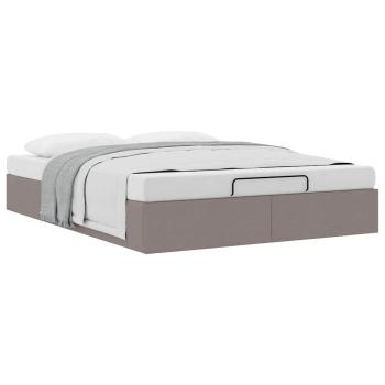 Ottoman-Bett ohne Matratze Taupe 140x190 cm Stoff