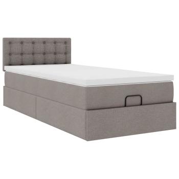 Ottoman-Bett mit Matratze Taupe 80x200 cm Stoff