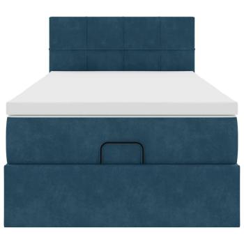 Ottoman-Bett mit Matratze Dunkelblau 90x190 cm Samt