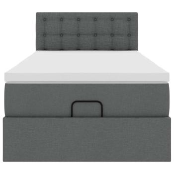 Ottoman-Bett mit Matratze Dunkelgrau 100x200 cm Stoff
