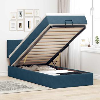 ARDEBO.de - Ottoman-Bett mit Matratze Dunkelblau 80x200 cm Samt