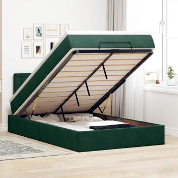 ARDEBO.de - Ottoman-Bett mit Matratze Dunkelgrün 120x190 cm Samt