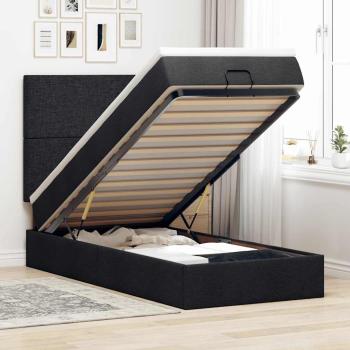 ARDEBO.de - Ottoman-Bett mit Matratze Schwarz 90x190 cm Stoff