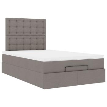 Ottoman-Bett mit Matratze & LEDs Taupe 120x200 cm Stoff