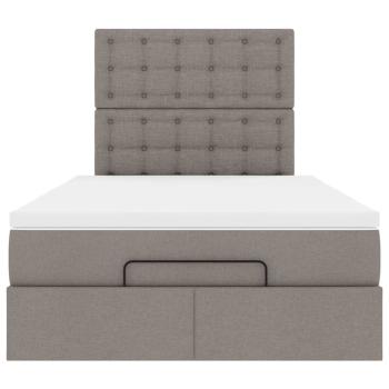 Ottoman-Bett mit Matratze & LEDs Taupe 120x200 cm Stoff
