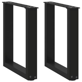 ARDEBO.de - Couchtischbeine U-Form 2 Stk. Schwarz 28x(42-43) cm Stahl