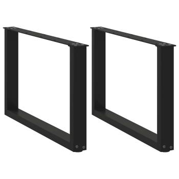 ARDEBO.de - Couchtischbeine U-Form 2 Stk. Schwarz 60x(42-43) cm Stahl