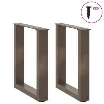 Couchtischbeine U-Form 2 Stk. Naturstahl 38x(42-43) cm Stahl