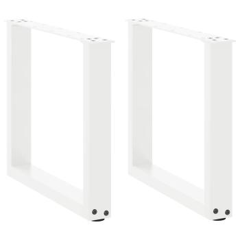 ARDEBO.de - Couchtischbeine U-Form 2 Stk. Weiß 50x(42-43) cm Stahl