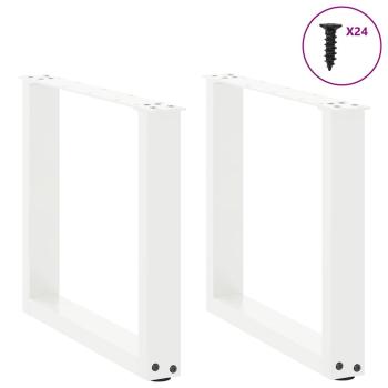 Couchtischbeine U-Form 2 Stk. Weiß 50x(42-43) cm Stahl