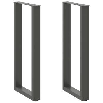 ARDEBO.de - Konsolentischbeine U-Form 2 Stk. Anthrazit 38x(72-73) cm Stahl