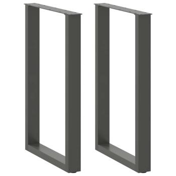 ARDEBO.de - Bartischbeine U-Form 2 Stk. Anthrazit 60x(90-91) cm Stahl