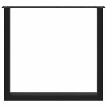 Esstischbeine U-Form 2 Stk. Schwarz 80x(72-73) cm Stahl