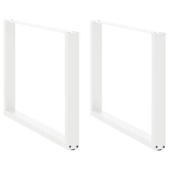 ARDEBO.de - Esstischbeine U-Form 2 Stk. Weiß 100x(72-73) cm Stahl